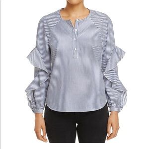 Splendid -Ruffle Shelve striped blouse